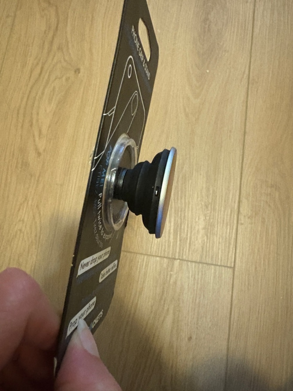 PopSocket Phone Grip & Stand - Black with Blue Accent - Picture 3 of 4